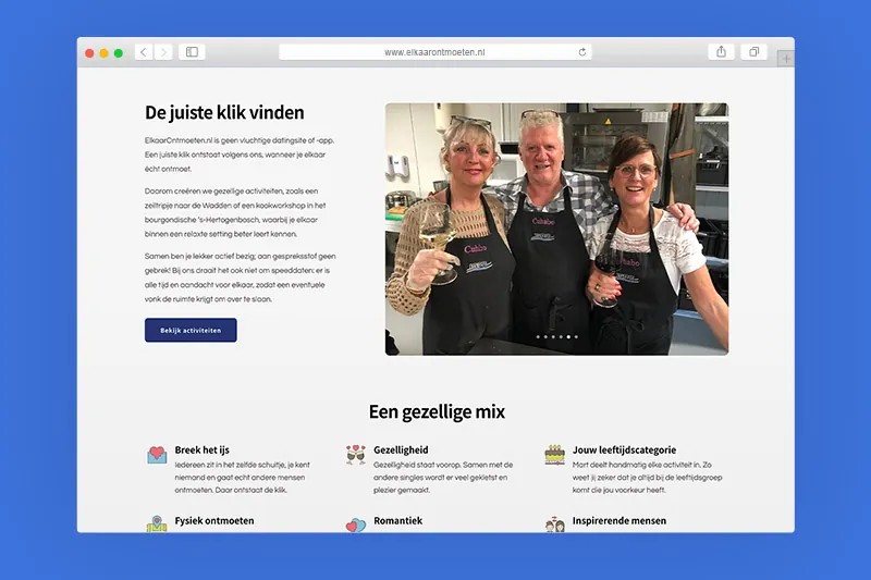 Pagina 'De juiste klik vinden' op de website van Elkaar Ontmoeten