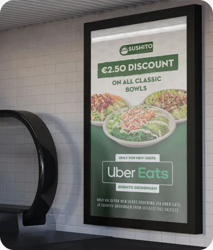 Reclameposter van Sushito met een actie via Uber Eats